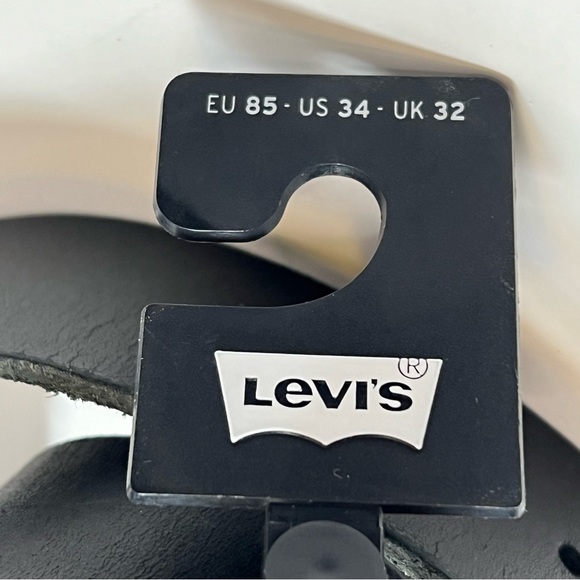 LEVIS Black Full Grain Genuine Leather Belt US 34 EU 85 - Picture 4 of 11